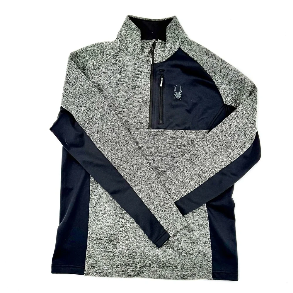Pullover Spyder Gray and‎ Black Zip Pullover